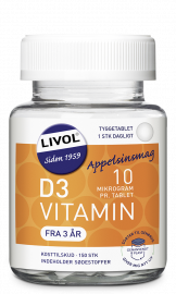Livol D vitamin 10μg tyggetablet